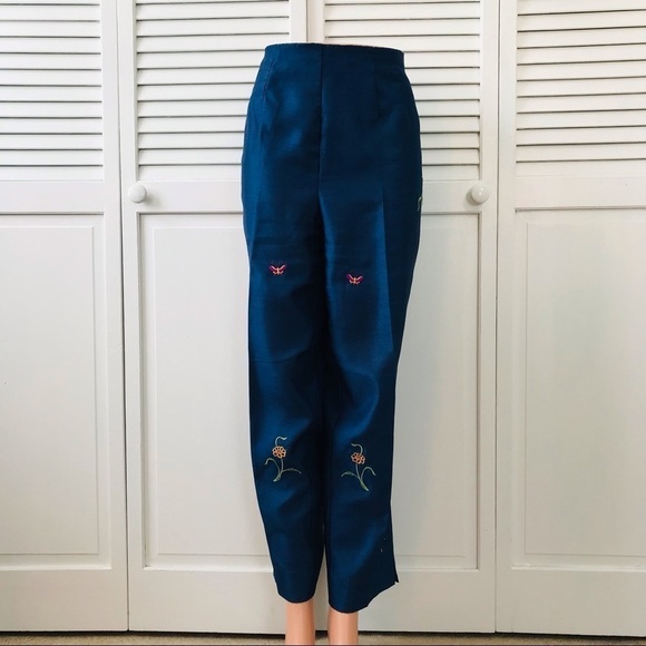 2/$25 SAG HARBOR Blue Embroidered Pants Size 14 - Picture 1 of 10